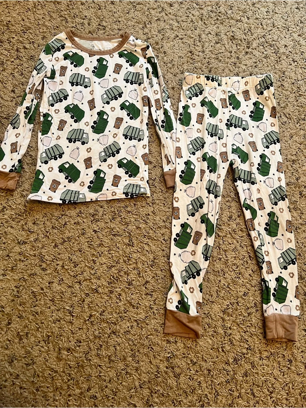 Caden Lane Two Piece Garbage / Recycling Truck Pajama Prints